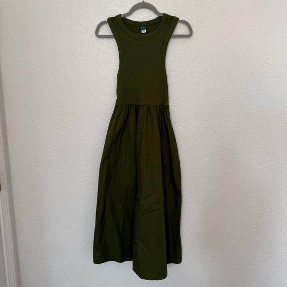 Fit & Flare Combination Midi Dress Green - Picture 4 of 6